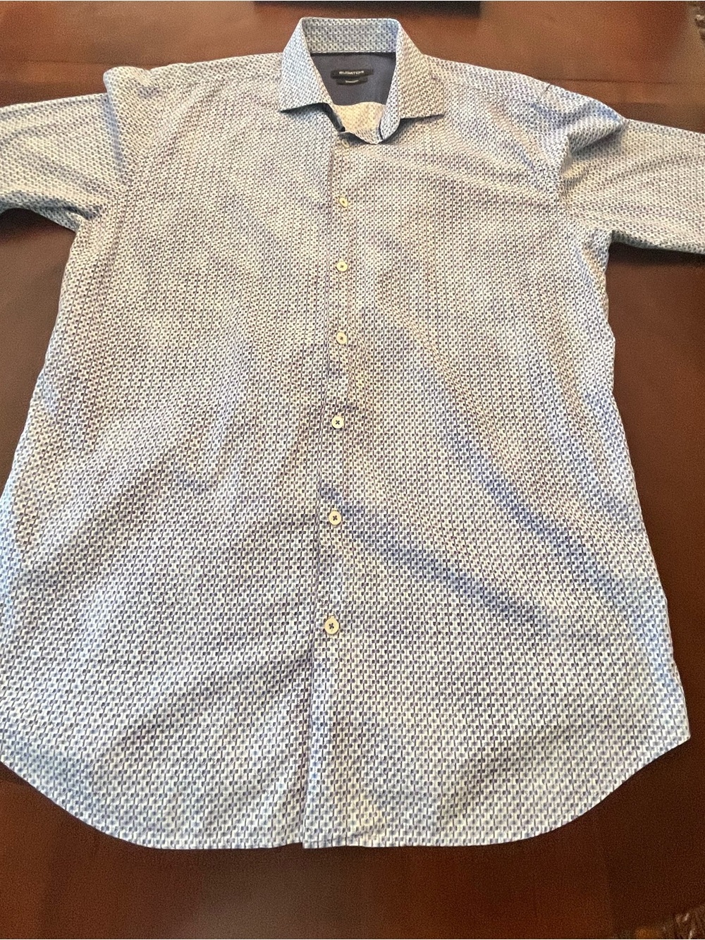 Bugatchi Light Blue Micro-Print Button-Down Shirt